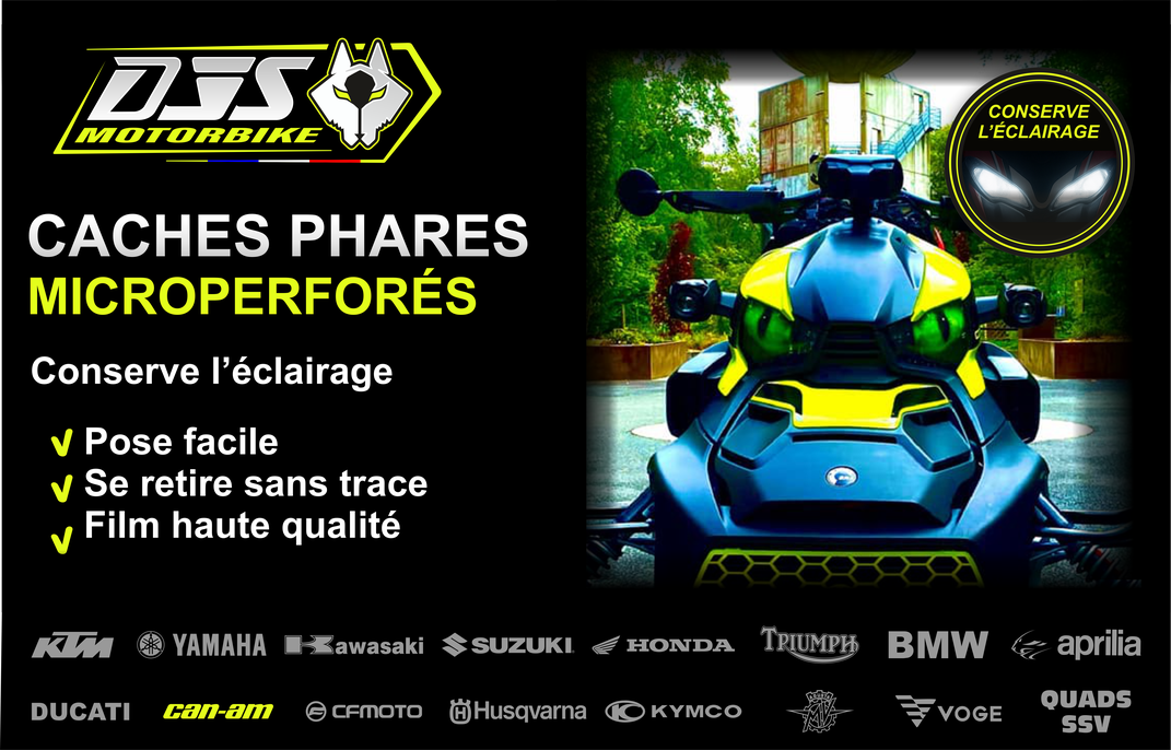 Caches phares moto microperforés CAN-AM  – protection optique qui conserve la luminosité
