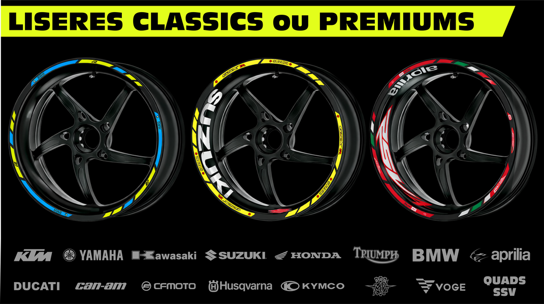 Liserés de jantes moto – kit adhésif jantes classic ou premium – DJS Motorbike
