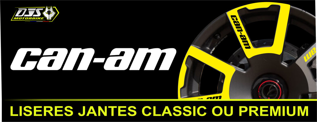 Liserés de jantes moto CAN-AM – kit adhésif jantes classic ou premium – DJS Motorbike