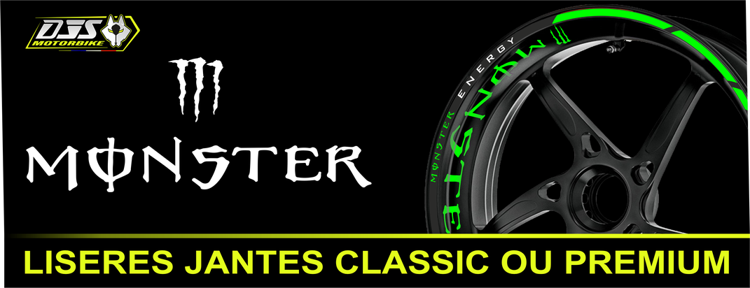Liserés de jantes moto MONSTER – kit adhésif jantes classic ou premium – DJS Motorbike