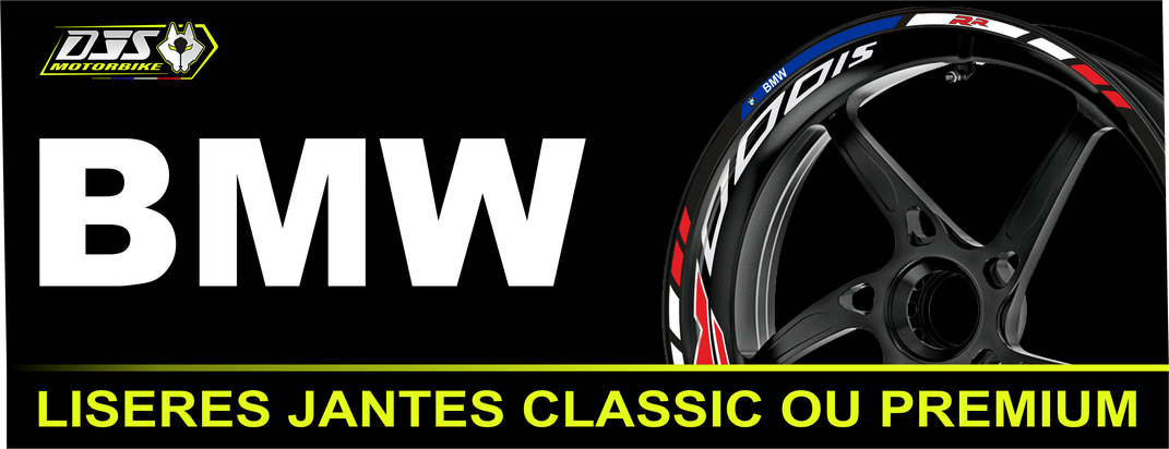 Liserés de jantes moto BMW – kit adhésif jantes classic ou premium – DJS Motorbike