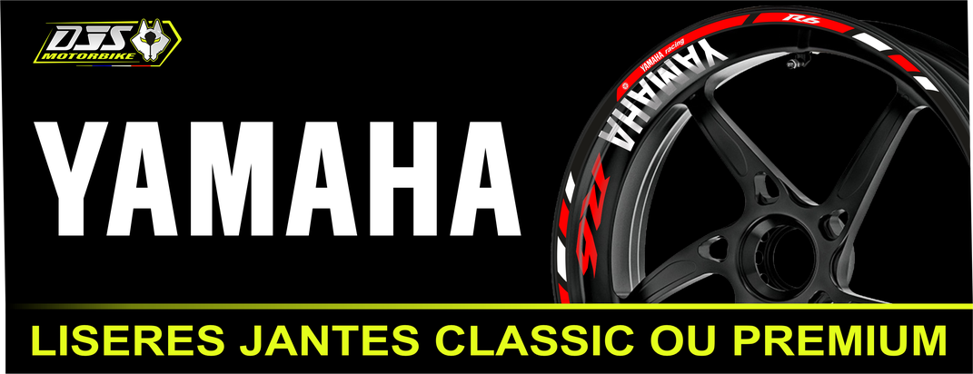 Liserés de jantes YAMAHA moto – kit adhésif jantes classic ou premium – DJS Motorbike