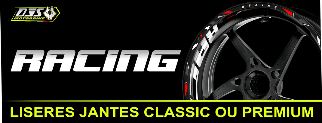 Liserés de jantes moto RACING – kit adhésif jantes classic ou premium – DJS Motorbike