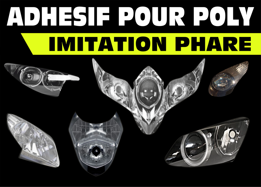 Adhésif imitation phare pour polyester