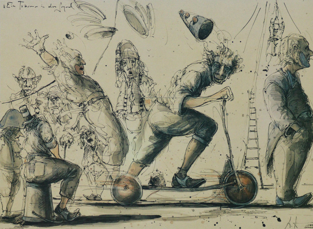 Ein Träumer in der Gegend, (Druck), 64 x 45 cm