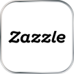 A white button with a thin silver edge. The original Zazzle lettering can be read in the middle of the white surface.