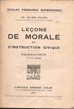 Livre scolaire leçons de morale et d'instruction civique (années 50)