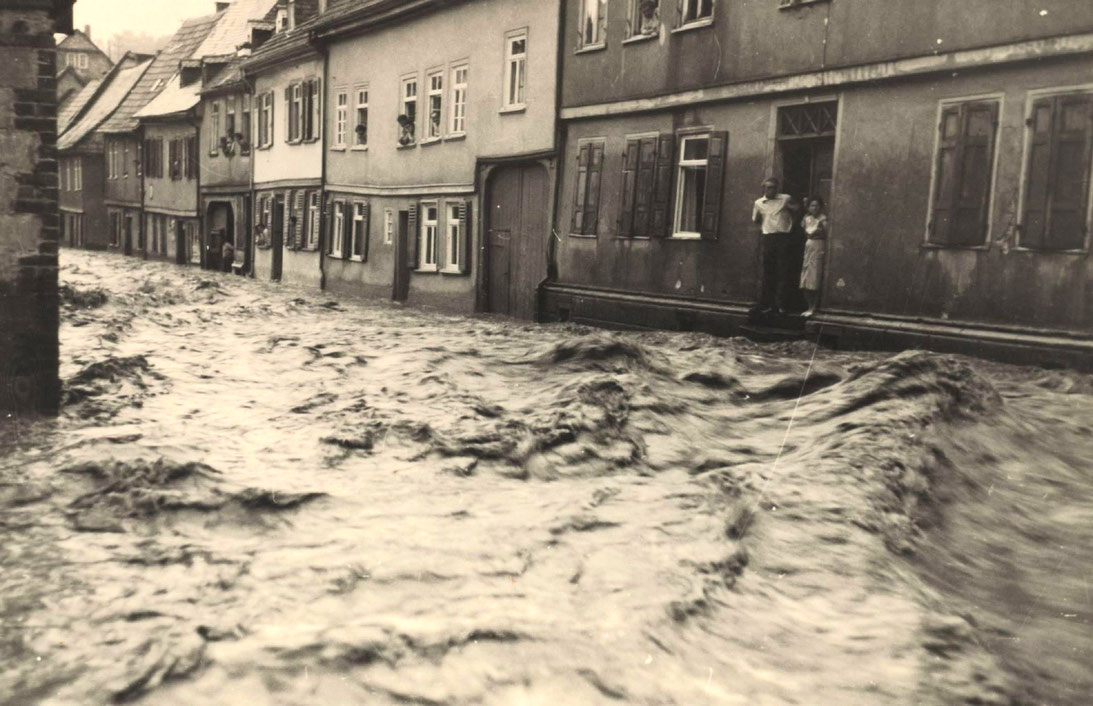 Die Flut strömt durch die Weiherwiese