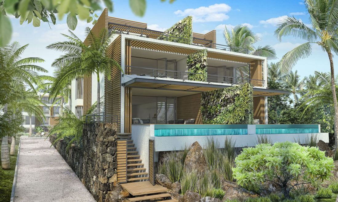 appartement haut de gamme RES FACE et VUE MER TAMARIN ILE MAURICE