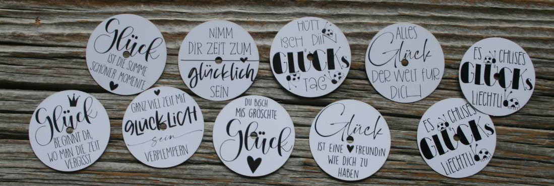 Teelichtbotschaften Set "Glück"