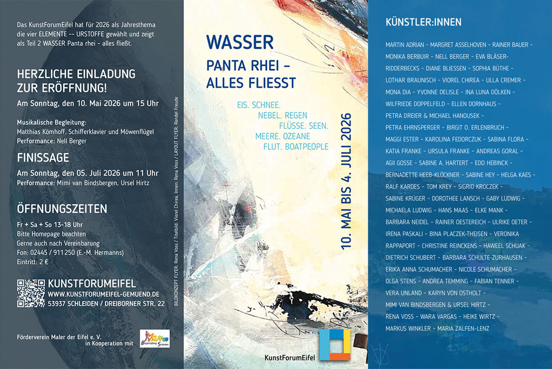 KunstForumEifel, Schleiden-Gemünd, WASSER, PANTA RHEI - ALLES FLIESST, 10.05. - 04.07.2026
