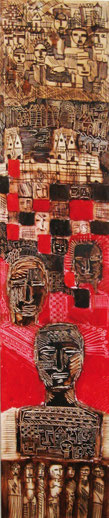 Rythime, 70x15 cm, Mixed media on paper.