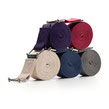 Yogagurte 230 und 300 cm, Farben: Naturweiß, Anthrazit, Violett, Rot, Dunkelblau, aus Baumwolle mit Schiebeverschluss von Kurma