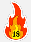 Symbol einer Flamme für das Lottosystem "Hot 18"