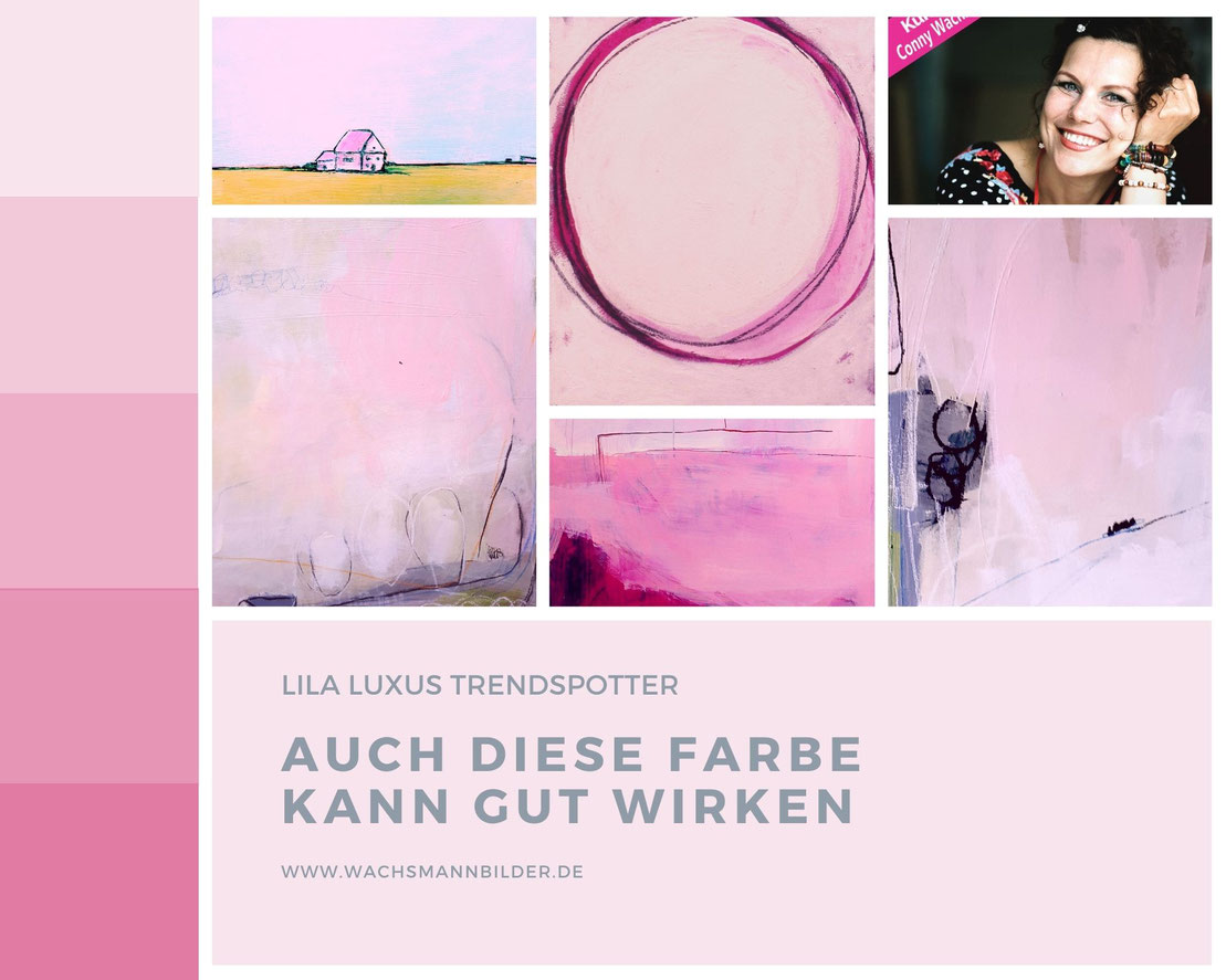 moodboard Wandfarbe und rosa pinke Bilder