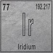 Das chemische Zeichen "Ir" für Iridium.