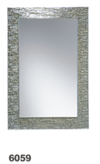 6059 Double Layer Silver Rippled Edge Mirror - 900x600mm