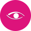 Auge vor pinkem Hintergrund