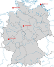 Karte zu den Nachweisen der Blaumerle in Deutschland 