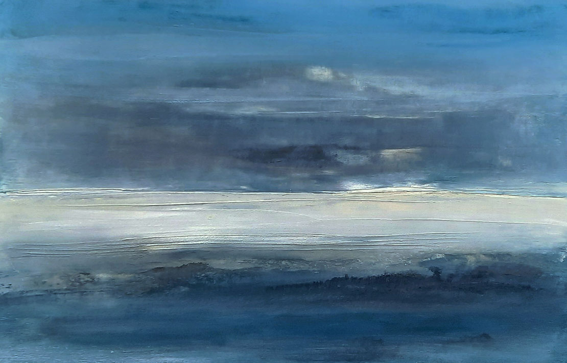 Bild - 150 x 100 cm Blau - Landschaftsbild