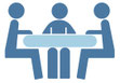 Illustration de 3 personnes autour d'une table