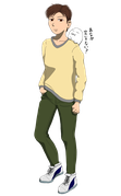 Dallyさんと少年イラスト
