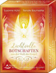 Cover eines Kartensets mit weißen angedeuteten Engeln und orangefarbenem Hintergrund