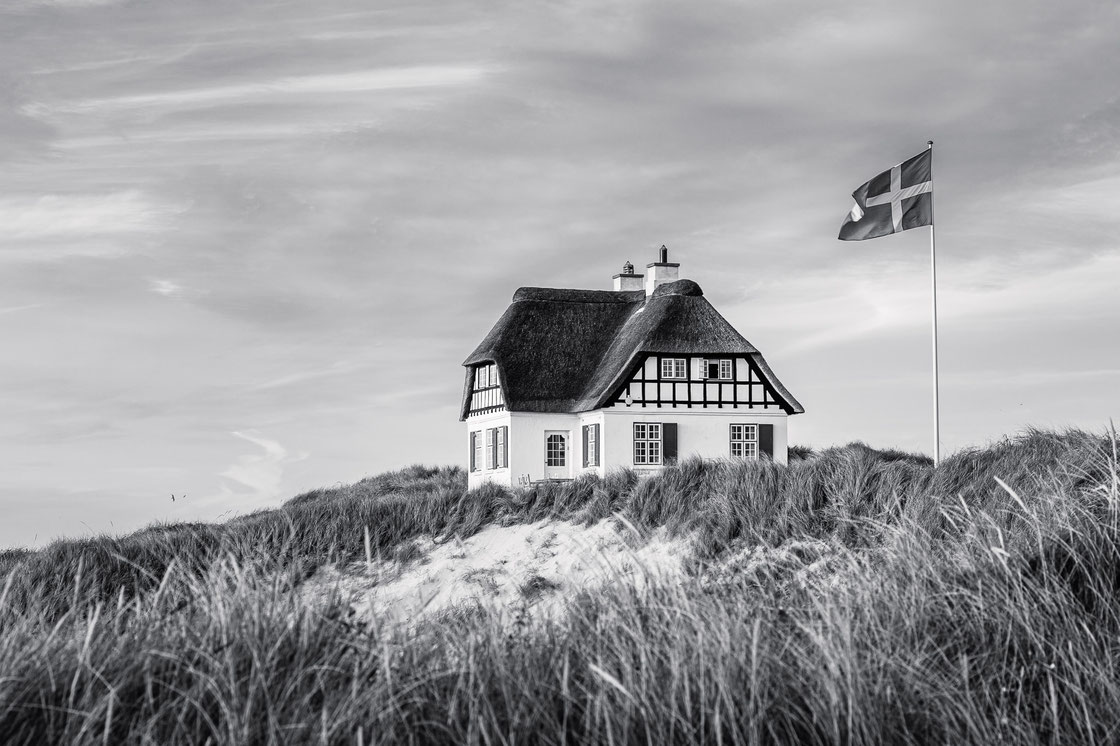 Strandhaus auf den Dünen in Løkken, Dänemark