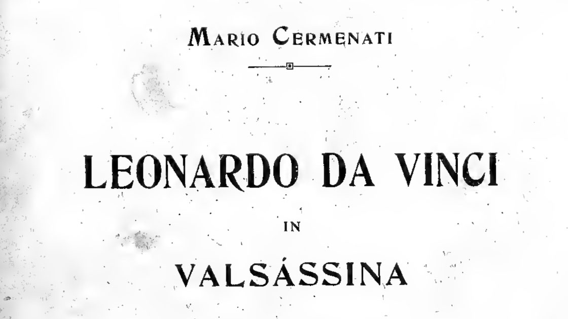 Frontespizio del libro di Mario Cermenati "Leonardo da Vinci in Valsassina"