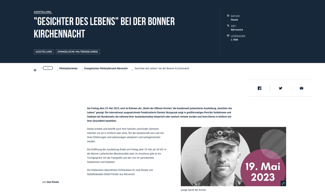 Ausstellung Gesichter des Lebens in der Bundeswehr 