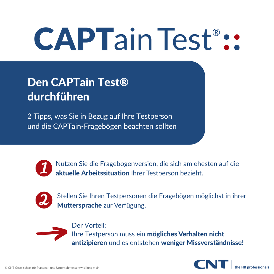 Den CAPTain Test® durchführen Tipps zu den CAPTain Fragebögen