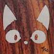 Magnet carré Chat stylisé - 5x5 cm