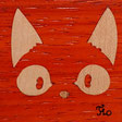 Magnet carré Chat stylisé - 5x5 cm