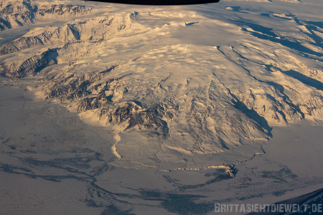 Hvannadalshnúkur,höchster,Gipfel,Vulkanmassiv,Öræfajökull,Skaftafell,Vatnajökull,Luftbild,Flugzeug