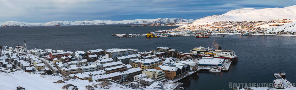 Hammerfest,Panorama,Aussicht,Salen,Hurtigruten,ms,Midnatsol, Postschiff,Winter,November,Tipps