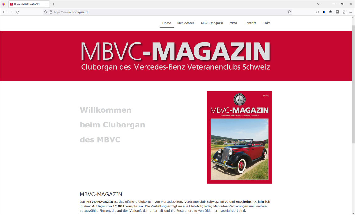 Das MBVC-MAGAZIN ist das offizielle Cluborgan von Mercedes-Benz Veteranenclub Schweiz MBVC.