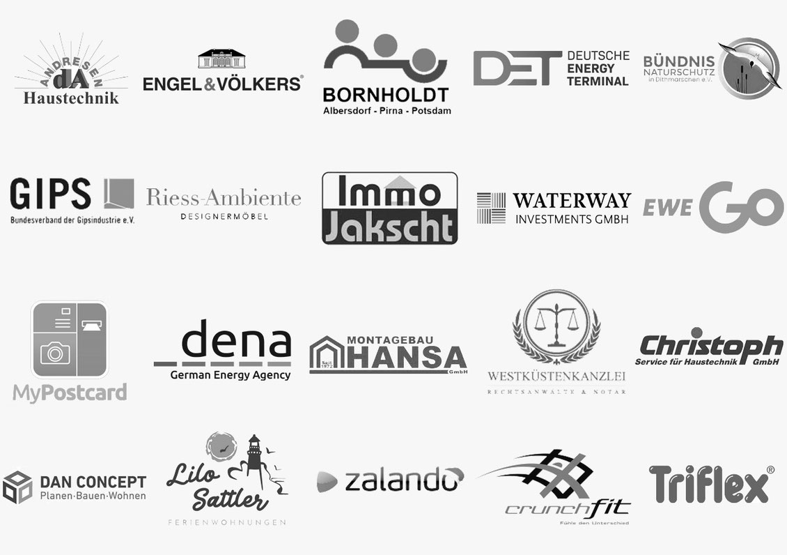 Professionelle Fotografen Agentur Schleswig Holstein, Norddeutschland Referenzen Engel und Völker, Zalando, Jakscht Immobilien, Bornholdt, Dan Concept, Bündnis Naturschutz Dithmarschen, Christoph Sanitär Heide, Westküstenkanzlei, Waterways Investment, 