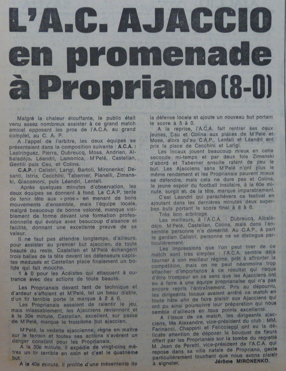 SAISON 19731974 corse football!