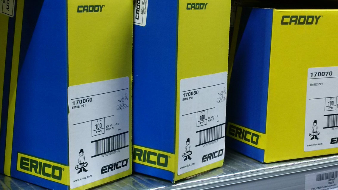 Erico Caddy Schellen, Befestigungssysteme Elektrogroßhandel Moelle