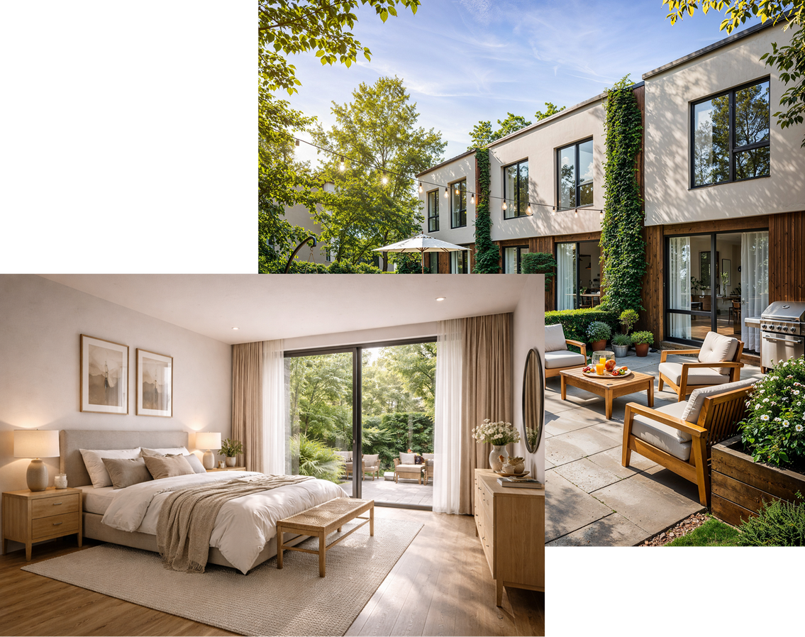 luxury townhouse exterior visualization for boutique residential development - Dionis Studio