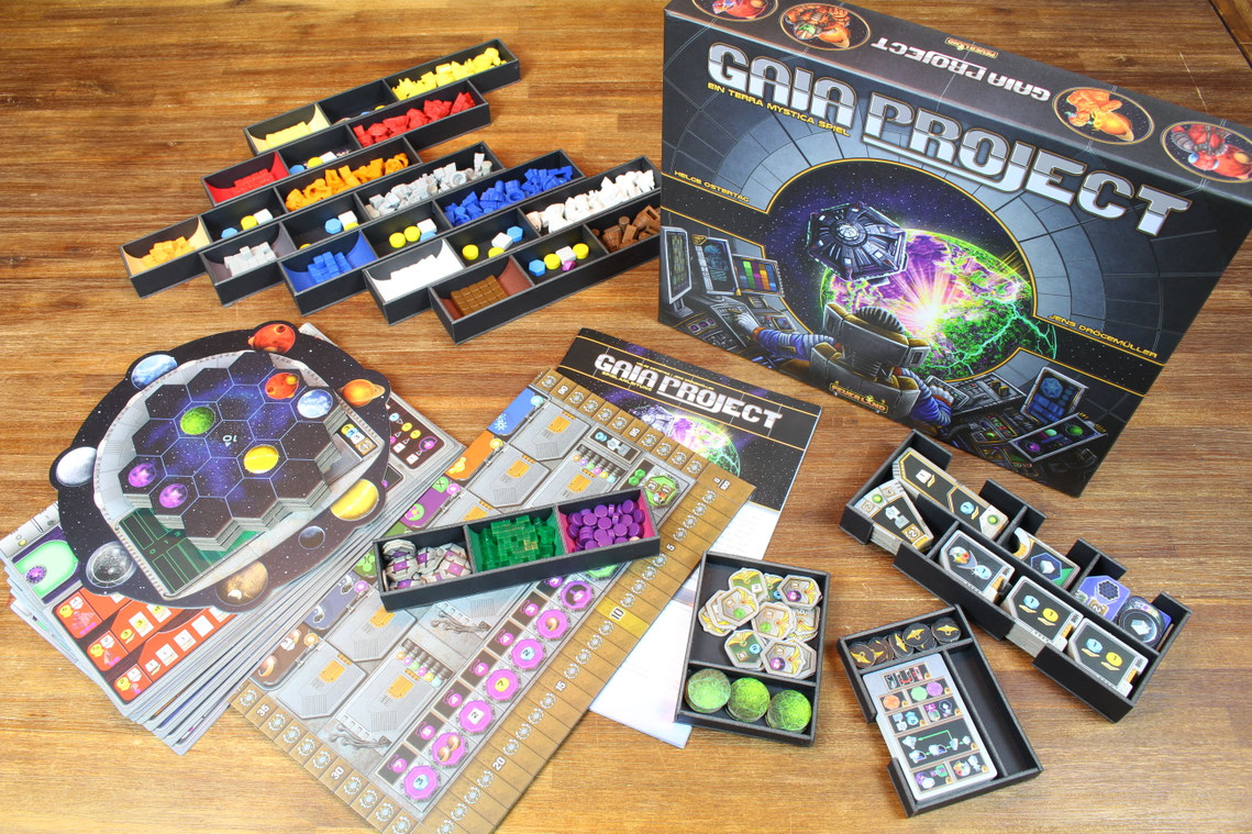 Brettspielinlay Organizer oder Insert Brettspieleinsatz für das Brettspiel Gaia Project.