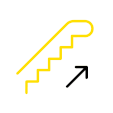 Symbolbild: Eine nach oben fahrende Rolltreppe 