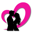 Un couple s'embrasse devant le logo de laviea2