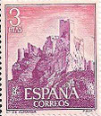 SELLO ESPAÑA - 1.966 - CASTILLOS DE ESPAÑA - ALMANSA (ALBACETE) 3 PESETAS - COLOR ROJO Y CARMÍN - EDIFIL NÚMERO 1745 (SELLO **NUEVO SIN SEÑAL DE FIJASELLOS). 0,50€.