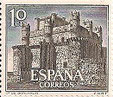 SELLO ESPAÑA - 1.966 - CASTILLOS DE ESPAÑA - GUADAMUR (TOLEDO) 10 CÉNTIMOS - COLOR PIZARRA Y AZUL - EDIFIL NÚMERO 1738 (SELLO **NUEVO SIN SEÑAL DE FIJASELLOS). 0,50€.
