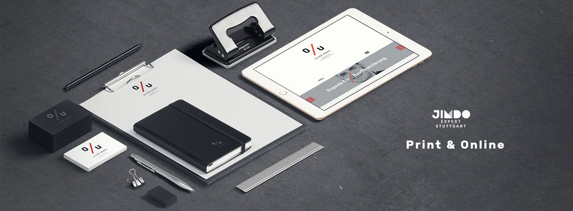 Printmedien von Peter Scheerer für Oliver Urban Finanzberatung - Jimdo Expert Stuttgart.