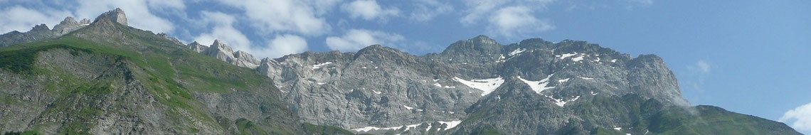 Blick von Elm Richtung Mittetaghorn, Zwölfihorn und Vorab, Elm, GL