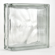 Seves Glassblock  Kurvenendstein Clear 1919/8 Double End Wave Glasbaustein Glasstein Glass Blocks Wolke Abschlussstein Glasbausteinwand Solaris