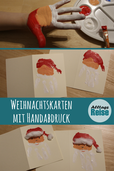 Wir zeigen euch, wie ihr mit dem Handabdruck eurer Kinder schöne Weihnachtskarten basteln könnt.