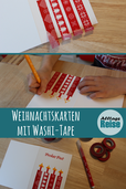 Wir zeigen euch, wie ihr mit Washi Tape tolle Weihnachtskarten basteln könnt.